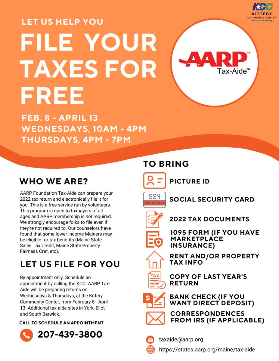 AARP Tax Aid at the Kittery Community Center