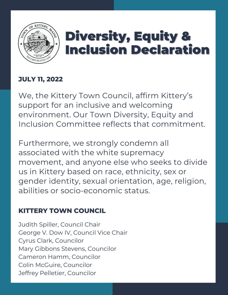 DEI Statement Kittery Town Council
