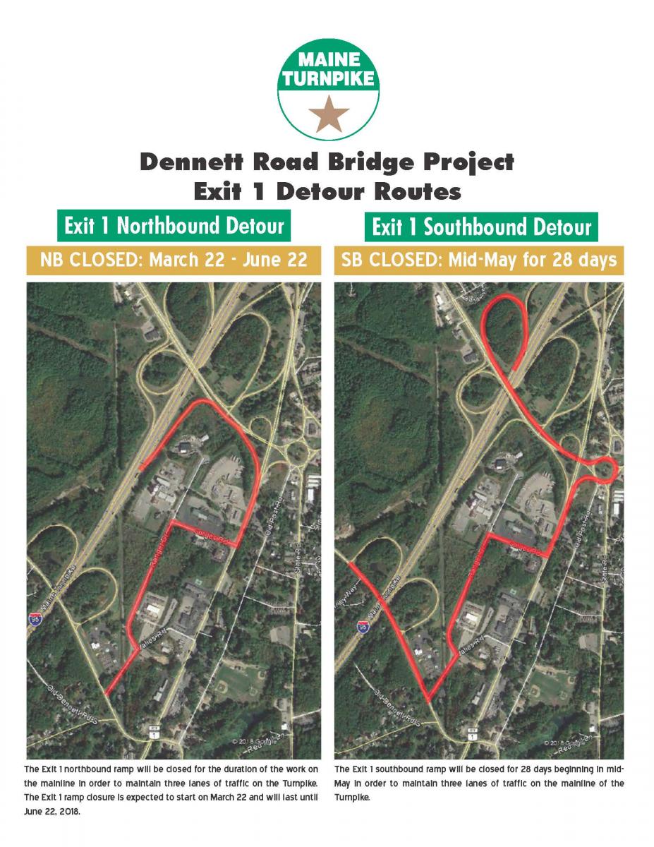 Dennett Road Detour Route