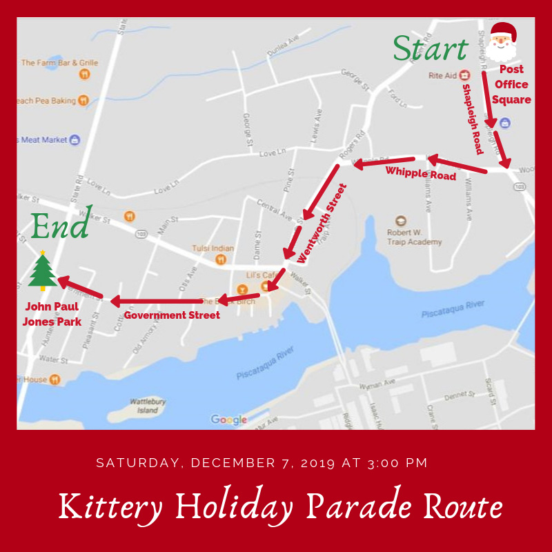Kittery Holiday Parade Route 2019