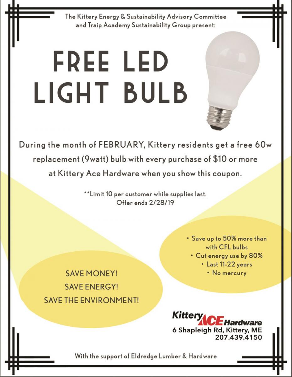 Free LED Light Bulb Coupon Kittery