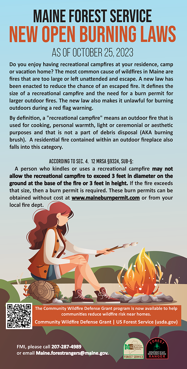New Open Burning Laws in Maine Informational Flyer
