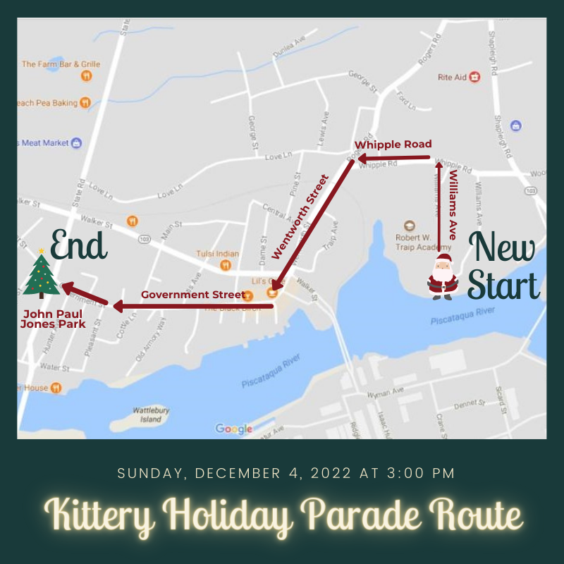 Updated Kittery Holiday Parade Route 2022