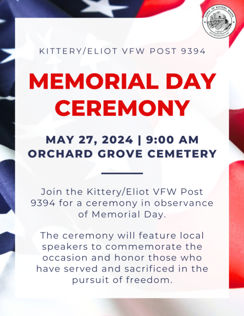 Memorial Day Ceremony at Orchard Grove Cemetery in Kittery - 5/27/24