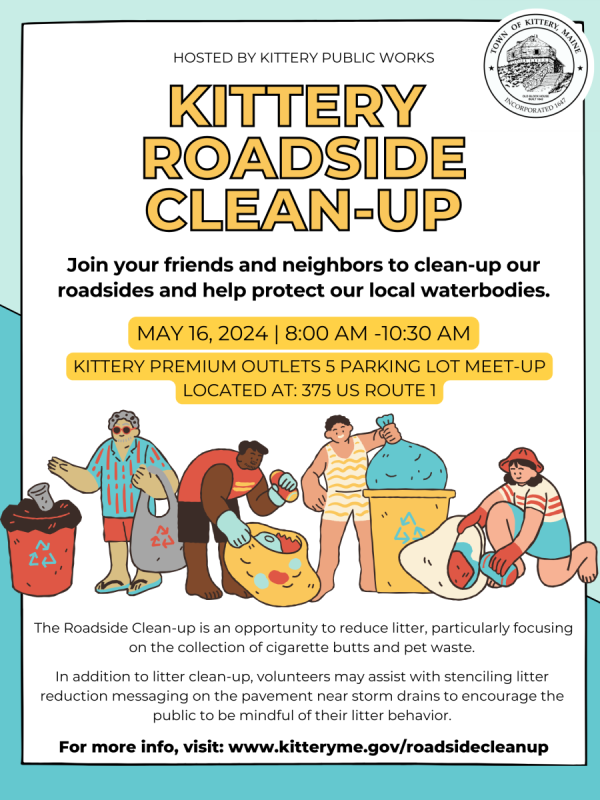 Kittery Roadside Cleanup Volunteer Opportunity May 16 2024
