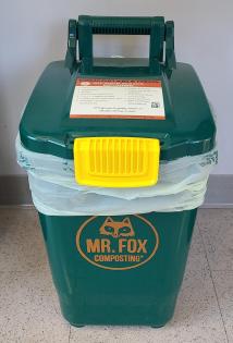image of a Mr. Fox composting bin at Town Hall