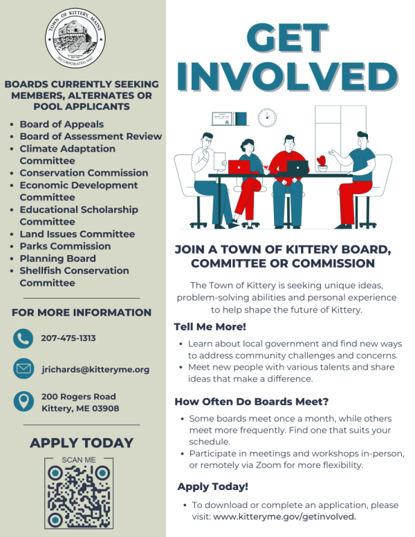 Join a Kittery Board, Committee or Commission.  Apply today!