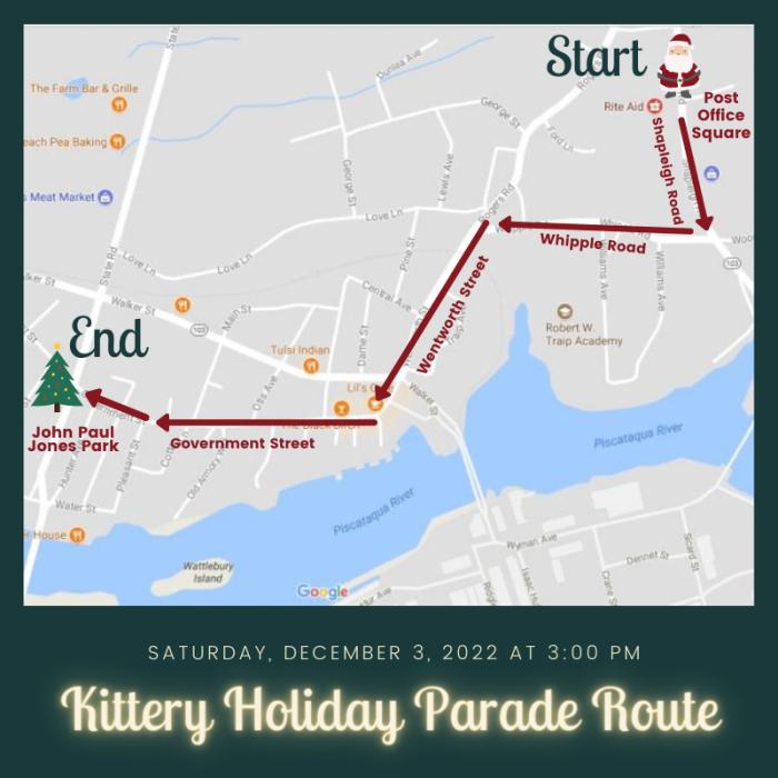 Kittery Holiday Parade Route 2022