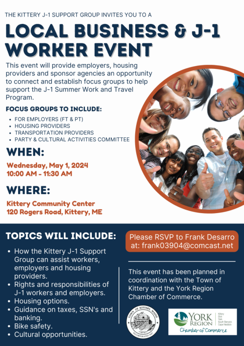 Local J-1 Worker Informational Event on May 1, 2024 at the KCC