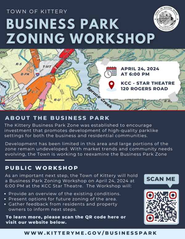 Business Park Zone Workshop in Kittery on 4/24