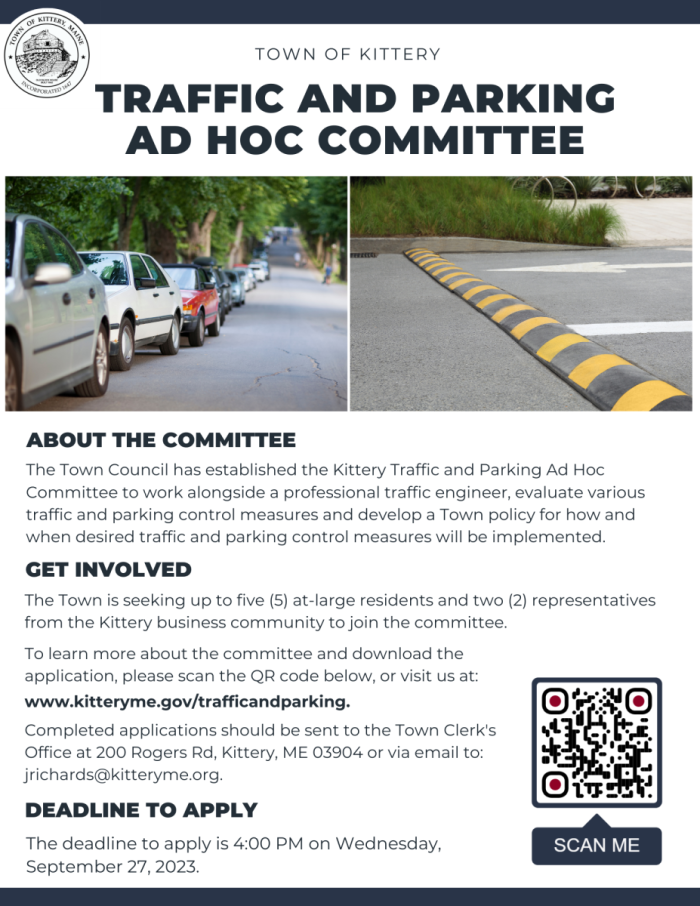 Traffic and Parking Ad Hoc Committee Seeking Members