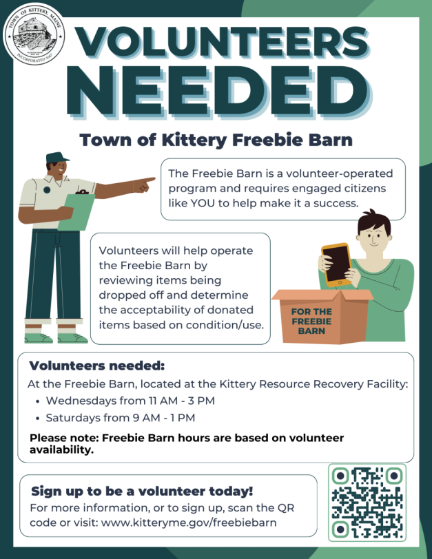 Call for Volunteers at the Kittery Freebie Barn