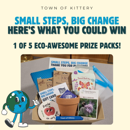 Image of a basket filled with eco-friendly prizes for the Small Steps, Big Change Climate Pledge