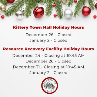Town of Kittery Holiday Hours