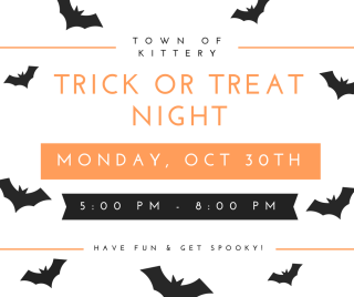 Trick or Treat Night in Kittery - October 30th from 5 PM - 8 PM