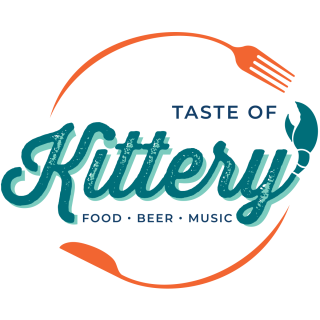 Taste of Kittery logo - Kittery with a lobster claw and a knife and fork