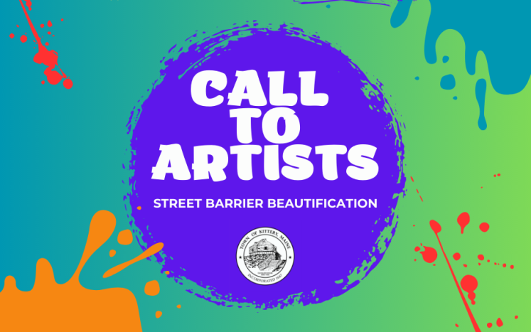 Image of colorful paint splashes with the words Call to Artists - Street Barrier Beautification