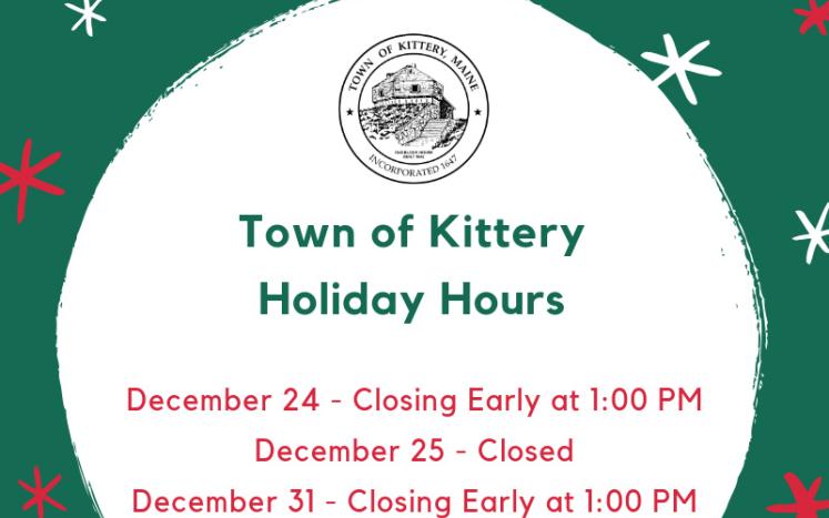 Kittery Town Hall Holiday Hours 2018