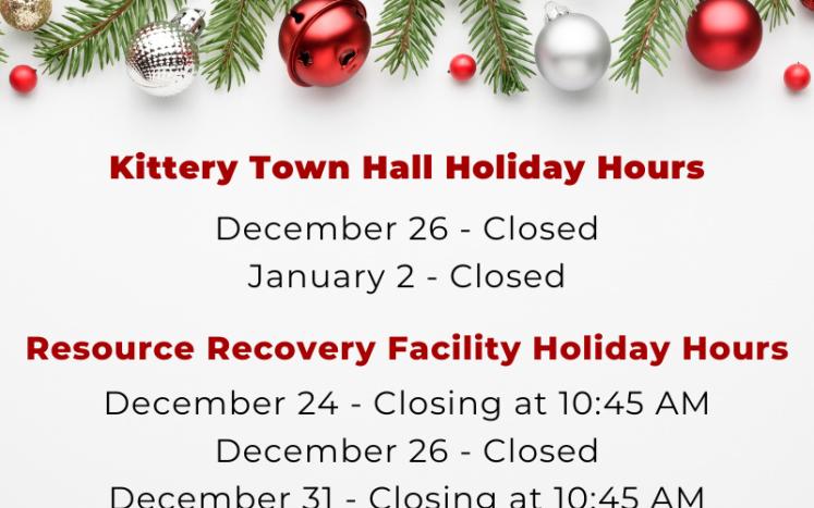 Town of Kittery Holiday Hours