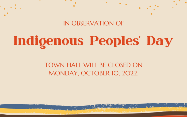 Kittery Town Hall Closed - Indigenous Peoples Day 2022