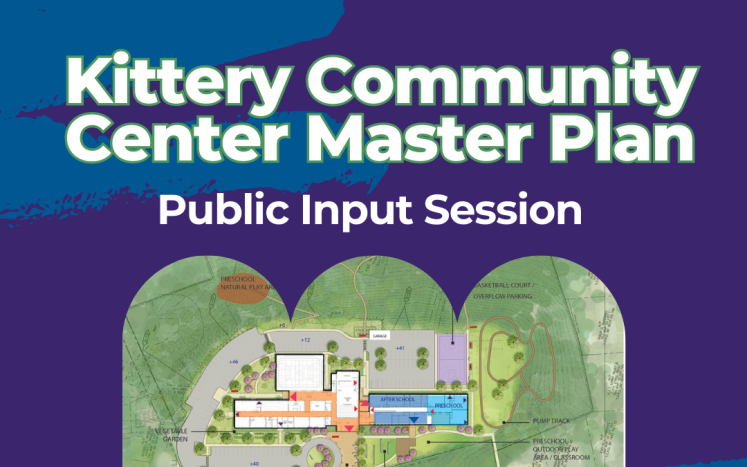 KCC Master Plan Public Input Session Notice for April 12, 2023 with picture of the DRAFT design layout