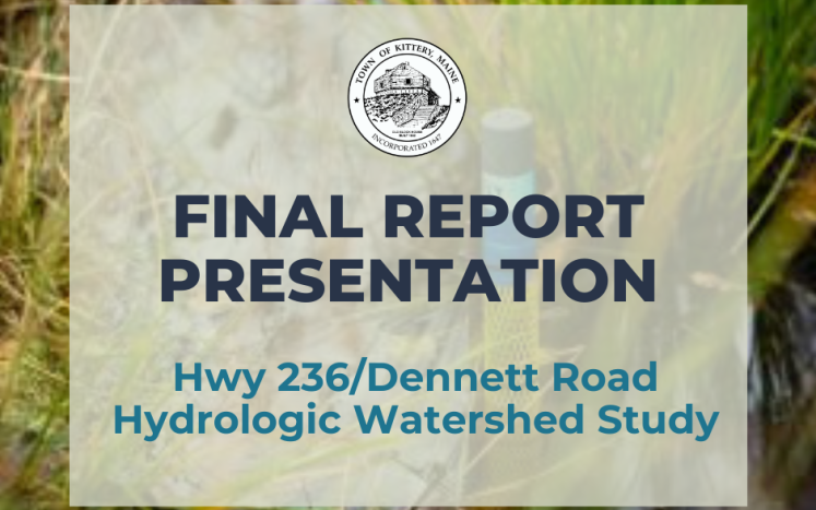 Image of water testing and in watershed area with text: Final Report Presentation