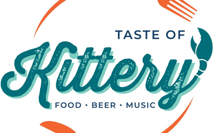 Taste of Kittery logo - Kittery with a lobster claw and a knife and fork