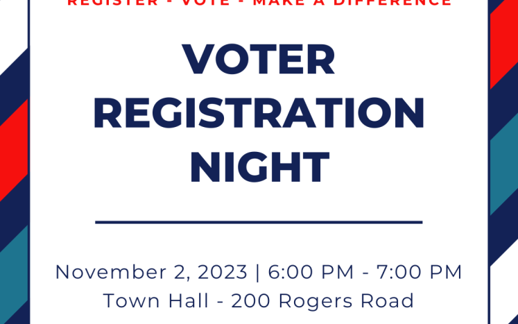 Voter Registration Night at Kittery Town Hall on 11/2 from 6 PM - 7 PM